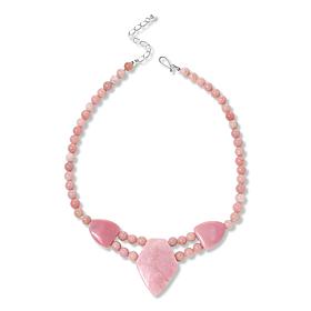 Jay King Sterling Silver Cameo Mauve Stone 18" Necklace