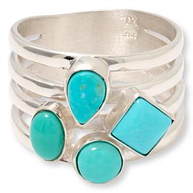 Jay King Sterling Silver Campitos Turquoise 4-Row RingRing