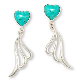 Jay King Sterling Silver Chilean Turquoise Heart Earrings
