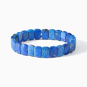 Jay King Sterling Silver Denim Lapis Soft Rectangle Stretch Bracelet