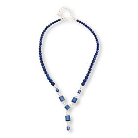 Jay King Sterling Silver Denim Lapis Y-Drop 18" Necklace