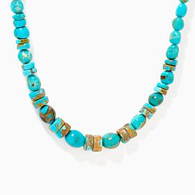 Jay King Sterling Silver Gold Matrix Turquoise Necklace