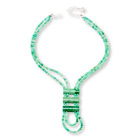 Jay King Sterling Silver Green Variscite and Green Opal 18" Necklace