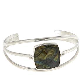 Jay King Sterling Silver Labradorite & Turquoise Reversible Flip Cuff