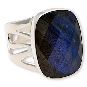Jay King Sterling Silver Labradorite Cushion Solitaire Ring