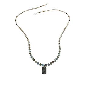 Jay King Sterling Silver Labradorite Pendant with 36" Bead Necklace