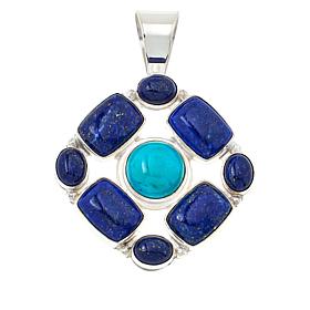 Jay King Sterling Silver Lapis and Turquoise Pendant
