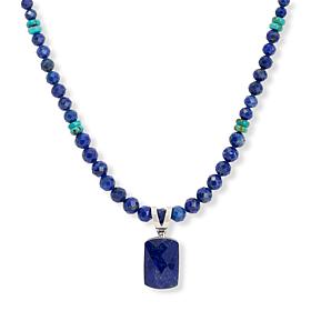 Jay King Sterling Silver Lapis Pendant with Beaded Necklace