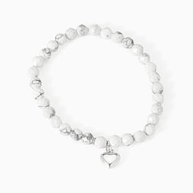 Jay King Sterling Silver Magnesite Heart Stretch Bracelet