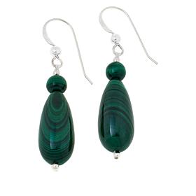 Jay King Sterling Silver Malachite Drop Earrings