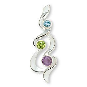 Jay King Sterling Silver Multicolor Multigemstone Pendant