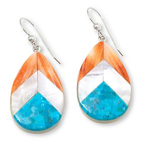 Jay King Sterling Silver Multigemstone Inlay Drop Earrings