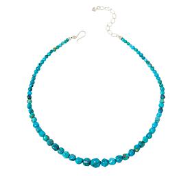 Jay King Sterling Silver New Red Skin Turquoise Bead Necklace