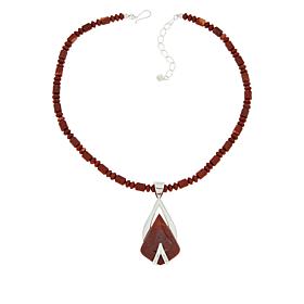 Jay King Sterling Silver Red Jasper Pendant with Necklace