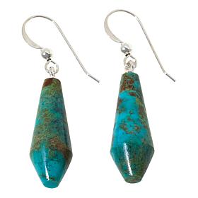 Jay King Sterling Silver Red Skin Turquoise Drop Earrings