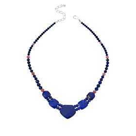 Jay King Sterling Silver Rhodochrosite and Lapis Reversible Necklace