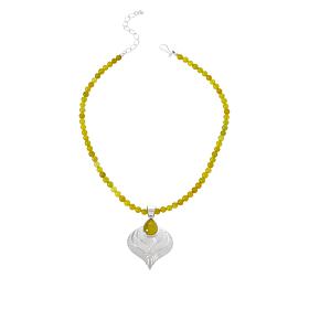 Jay King Sterling Silver Serpentine Pendant with Necklace