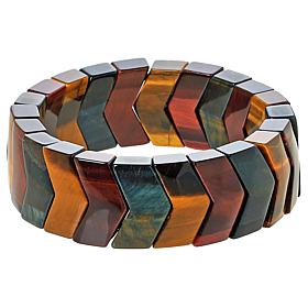 Jay King Tiger and Hawk's Eye Quartz Stretch Bracelet