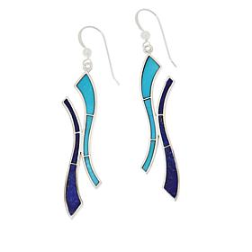Jay King Turquoise and Lapis Inlay Drop Earrings