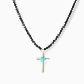 Jay King Turquoise and Midnight Chalcedony Pendant Necklace