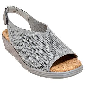 JBU Clarisse Peep-Toe Slingback Demi Wedge Sandal