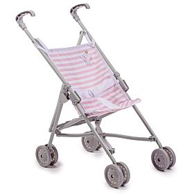JC Toys Berenguer Boutique Single Umbrella Baby Doll Stroller in Pink