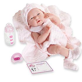 JC Toys La Newborn 15" Real Girl Baby Doll Pink Outfit