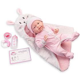 JC Toys La Newborn Nursery 15.5" Soft Baby Doll Bunting Bunny Gift Set