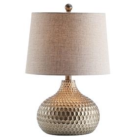 JONATHAN Y Antique Brown Bates 22" Honeycomb LED Table Lamp