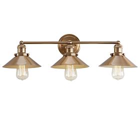 JONATHAN Y Brass Gold August 26.5" 3-light Metal Vanity Light