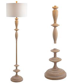 JONATHAN Y Brown Wood Finish Aldrin 63.5" Resin LED Floor Lamp