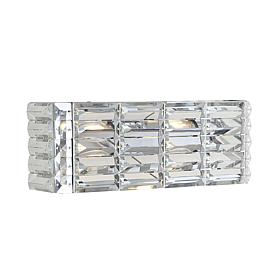 Jonathan Y Chrome Evelyn Crystal Glam Modern LED Vanity Light 6x17.5x5