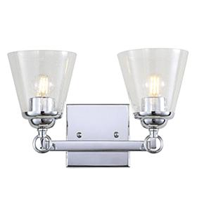 JONATHAN Y Chrome Marion 12.75" 2-light Hurricane Vanity Light