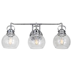 JONATHAN Y Chrome Shirley 24" 3-light Metal Bubbled Glass Vanity Light