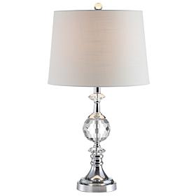 JONATHAN Y Clear & Chrome Channing 25.5" Crystal & Metal Table Lamp
