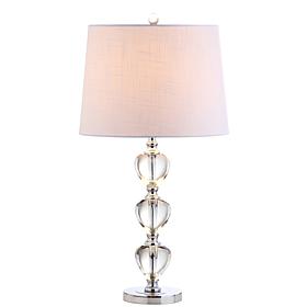 JONATHAN Y Clear Chrome Cole 27" Crystal LED Table Lamp