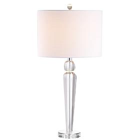JONATHAN Y Clear Elizabeth 28.5" Crystal LED Table Lamp