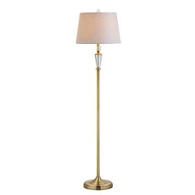Jonathan Y Harper 61"   Crystal and Brass LED Floor Lamp