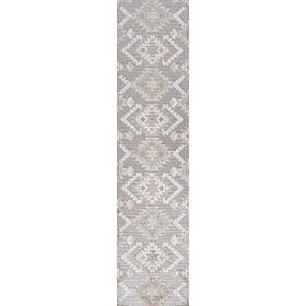JONATHAN Y High-Low Pile Neutral Diamond Indoor/Outdoor 2 x 8' Runner