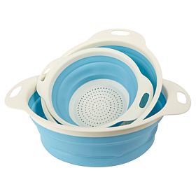 Joy Eat Cleaner 3-piece Collapsible Antimicrobial Colander Set