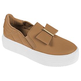 Joy Luxe Slip-On Genuine Leather Bow Sneaker with Orthotic Insole