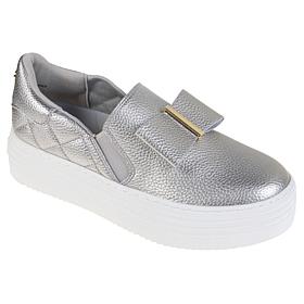 Joy Luxe Slip-On Genuine Leather Bow Sneaker with Orthotic Insole