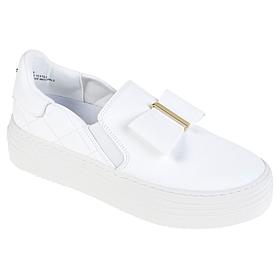 Joy Luxe Slip-On Genuine Leather Bow Sneaker with Orthotic Insole