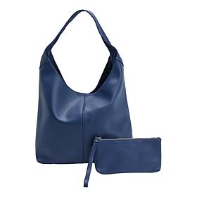 Joy Metallic Leather Hobo Slouch Bag with Wristlet