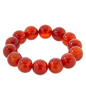KALIFANO Carnelian Bead Stretch Bracelet