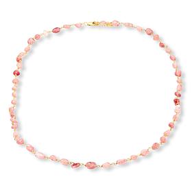 KALIFANO Gold-Plated Sterling Silver Gemstone Nugget 27" Necklace