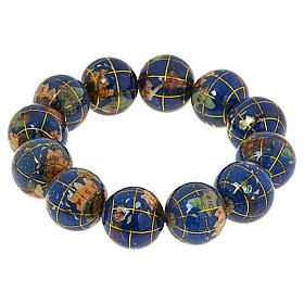 KALIFANO Multigemstone Globe Bead Stretch Bracelet