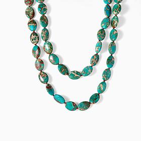 KALIFANO Turquoise-Color Howlite Bead 73" Necklace