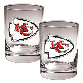 Kansas City Chiefs 2pc Rocks Glass Set
