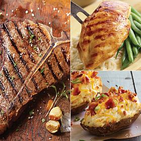 Kansas City Steaks T-Bones, Chicken Breasts & Cheddar Bacon Potatoes